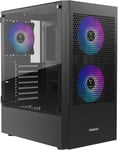 Pc Gamer Boitier, Boîtiers Gaming Atx Moyen Tour Vide, Airflow Mesh Case, 3 Ventilateurs Argb De 120 Mm Intégrés, Verre Trempé Latéral, Noir[PCZ230948]