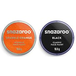 Snazaroo Face and Body Paint, Sparkle Orange, 18.8g & Classic Face and Body Paint, Black, 18.8g