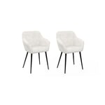 Lot de 2 chaises tissu bouclette JULIE  