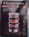 Russell Hobbs 3 Tier Electric Food Steamer Stackable Baskets Food Storage New