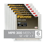 Filtrete BD10-6PK-1E MPR 300 Lot de 6 filtres à air pour Four AC 12 x 12 x 1 chaudière, Blanc, 12x12x1