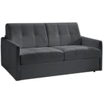 Canapé convertible CUBE en microfibre graphite couchage 120cm express sommier lattes matelas 16 cm