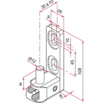 Tirard - Gond de portail multifix l à axe réglable de 35 à 70mm pivot diamètre 12mm NA619027