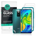 Ibywind Screen Protector (2 Pack) For Redmi Note 9,9H Hardness Tempered Glass,With 1Pc Camera Lens Protector,1Pc Back Protector,Easy to Install