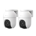 EZVIZ 2PCS Outdoor WiFi Surveillance Camera 360°,1080P Security IP Camera,Color Night Vision,AI Person Detection,Auto Zoom Tracking,Two-way Audio,Siren,Alexa/Google,C8c 2MP