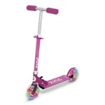 Zinc 2 Wheeled Twister Light Up Scooter Folding Inline Scooter with Light Up LED Wheels, Adjustable Height, Pink