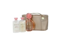 Gift Box Set Bvlgari: Rose Goldea, Toiletry, Gwp Textile Pouch + Rose Goldea, Moisturizing & Softening, Body Milk, 75 Ml + Rose Goldea, Eau De Parfum, For Women, 90 Ml + Rose Goldea, Cleansing, Shower Gel, For All Skin Types, 75 Ml For Women