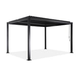 Pergola bioclimatique noir - SWEEEK - 3x4m - lames orientables - aluminium et acier