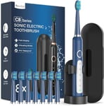 Sonic Electric Toothbrush for Adults and Kids, Electric Toothbrush with 8 Toothbrush Heads and 5 Brushing Modes, 120 Days of Use with 3-Hour Fast Charge