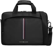 Tommy Hilfiger Men’s Laptop Bag with Shoulder Strap, Black (Black), One Size