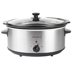 Progress EK4610P 6.5L Slow Cooker – Family Size Multi Cooker with Lid, Removable Ceramic Cooking Pot, 3 Heat Settings, Year Round Cooking for Stew, Soup, Chilli, Curry, Casseroles, Cool Touch Handles