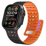 Bouixel Magnetic Strap Compatible with Apple Watch Ultra 2 Straps 49mm 46mm 45mm 44mm 42mm for Men Women, Sport Anti Sweat Breathable Wide Soft Silicone Band for iWatch Ultra Series SE 10 9 8 7 6 5 4