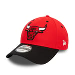 NEW ERA CHICAGO BULLS BASEBALL CAP.9FORTY SIDEPATCH BLACK RED ADJUSTABLE HAT W24