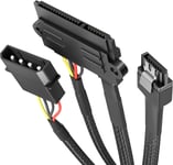 ¿ 30Cm Câble D¿Alimentation Sata 22 Broches Vers Molex 4 Broches Et 60Cm Câble De Données Sata 3 6 Gbit/S 7 Broches