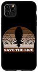 Coque pour iPhone 11 Pro Max Save The Lice, phrase sarcastique style rétro parasite humour