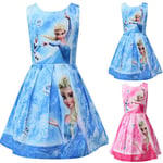 Frozen 2 Kids Girls Elsa Princess Skater Dress Sleeveless Party A-line Sundress