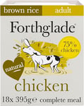 Forthglade Wet Dog Food (12 x 395g Trays) - Adult 1 year +, Chicken with Vegetables & Brown Rice, Wholegrain Stomach Sensitive Wet Dog Food Trays, Complete Hypoallergenic Dog Food