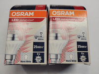 Pack 2 x Osram Parathom Classic P25 E14 3.5W LED 2700k Golfball Clear Glass Bulb