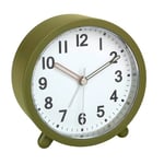 TFA Dostmann Réveil analogique à Pile, 60.1043.04, avec Horloge à Quartz, sans tic-tac, pour Chambre/Salon/Cuisine, avec Fonction Snooze, rétro-éclairage Inclus, Vert Olive