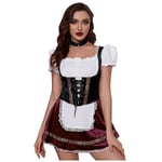 Snabb leverans 2023 Bästa Oktoberfestdräkt för kvinnor tyska bayerska Dirndl ölpiga Finklänning S - 4xl Purple  White XL