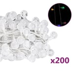 Ljusslinga 20 m bollar 200 LED flerfärgad 8 funktioner Trans