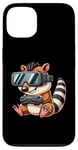 Coque pour iPhone 13 Animal de joueur mignon avec des lunettes VR Cartoon