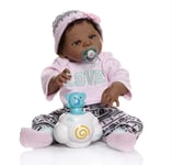 Reborn Baby Dolls Peau Noire 22 '56 Cm Réaliste Bébé Poupée Fait À La Main Silicone Vinyle Doux Réaliste Reborn Bébés Toddler Meilleur Cadeau pour Enfant De 3 Ans + Jouets