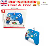 PowerA NINTENDO Switch Enhanced Wired Controller - Blue Mario Pop NEW BOX SEALED