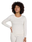 LAPASA Haut Thermique Femme Maillot de Corps à Manches Longues sous-Vêtements Chauds Thermoflux Automne/Hiver L15 Blanc à Pois (1 Haut, Fin) XS