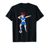 Dabbing Soccer Girl Scotland Jersey Scottish Football Lovers T-Shirt