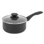 Progress Casserole 18cm (1.95L) en Aluminium Trempé avec Couvercle en Verre Trempé, Revêtement Anti-adhésif en Céramique Marbrée, Poignée Ergonomique, Compatible avec Tous Feux dont Induction