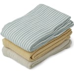 Liewood Line muslin cloth 3pk - sea blue stripe: mix