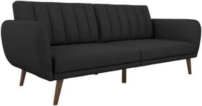 Alphason Novogratz Brittany Dark Grey Linen Futon Sofa Bed - 2115029NUK