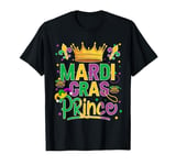 Mardi Gras Prince Colourful Masked Beads Parades Cute Crown T-Shirt