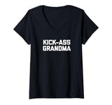 Womens Funny Grandma Shirt: Kick-Ass Grandma T-Shirt funny grandma V-Neck T-Shirt