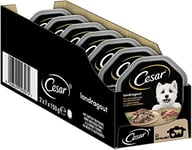 Cesar Aliments pour chiens pour adultes Landragout avec dinde délicate, bœuf et herbes, 14 bols, 14 x 150 g – Nourriture humide de qualité supérieure, sans sucre ajouté, arômes artificiels ou colorants