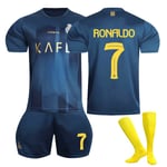 23-24 Riyadh Victory borta fotbollströjor Barn fotbollsutrustning No.7 Ronaldo 24