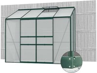 Serre De Jardin En Polycarbonate 4 Mm Et Aluminium Vert Emeraude Avec Embase Ida 131. X 255.00 X 222.00 Cm