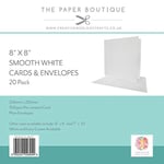 PAPER BOUTIQUE, Taille 20 x 20 cm (7,9 x 7,9 pouces), g/m² : 300, intérieur vierge, texture lisse, parfait pour créer des cartes personnalisées, blanc, Divers