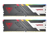 Patriot Viper Venom RGB DDR5 series - DDR5 - sett - 32 GB: 2 x 16 GB - DIMM 288-pin - 7200 MHz / PC5-57600 - CL34 - 1.45 V - ikke-bufret - on-die ECC - sølv, rød, matt svart
