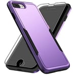 Asuwish Phone Case for iPhone 7/8/SE 2020/2022 with Screen Protector Cover and Slim Hybrid Full Body Protective Cell iPhone7 iPhone8 7s 8s i SE2020 SE2022 2/2nd/3/3rd Generation SE2 SE3 Women Purple