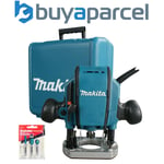 Makita RT0900X 240V 1/4" and 3/8" Plunge Corded Router + 3 Bits + Carry Case