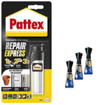 Henkel Pattex Powerknete Repair Express 1 x 48 g de pâte à Coller pour Coller et réparer et 3 x 1 g de Colle instantanée Pattex Ultra Gel, Colle à Base de résine époxy, Peut être Peinte et poncée