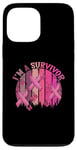 Coque pour iPhone 13 Pro Max Ruban rose « Im A Survivor » pour la sensibilisation au cancer du sein