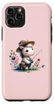 iPhone 11 Pro Adorable Horse Fishing and Floral On Pink Case