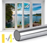 Film Miroir,Brise-Vue Pour Fenêtre,44,5 X 200 Cm,Protection Solaire,Protection Solaire,Intérieur,Autocollant,Sans Résidus,Thermique,Avec Outils