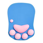 DOBAOJIA Tapis de Souris avec Repose Poignet, Tapis de Souris Ergonomique, Tapis de Souris Chat Kawaii, Tapis de Souris en Gel Silicone, Base Antidérapante, pour la Maison/Bureau/Jeux, Bleu et Rose