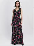 Gina Bacconi Henrietta Jersey Maxi Dress, Black/Multi