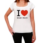 Femme Tee-Shirt J'aime Miami Beach - I Love Miami Beach - T-Shirt Graphique Éco-Responsable Vintage Cadeau Nouveauté