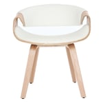 Chaise design blanc et bois clair aramis - Bois clair / blanc